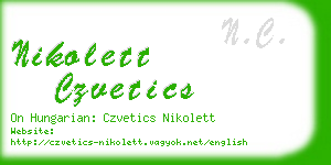 nikolett czvetics business card